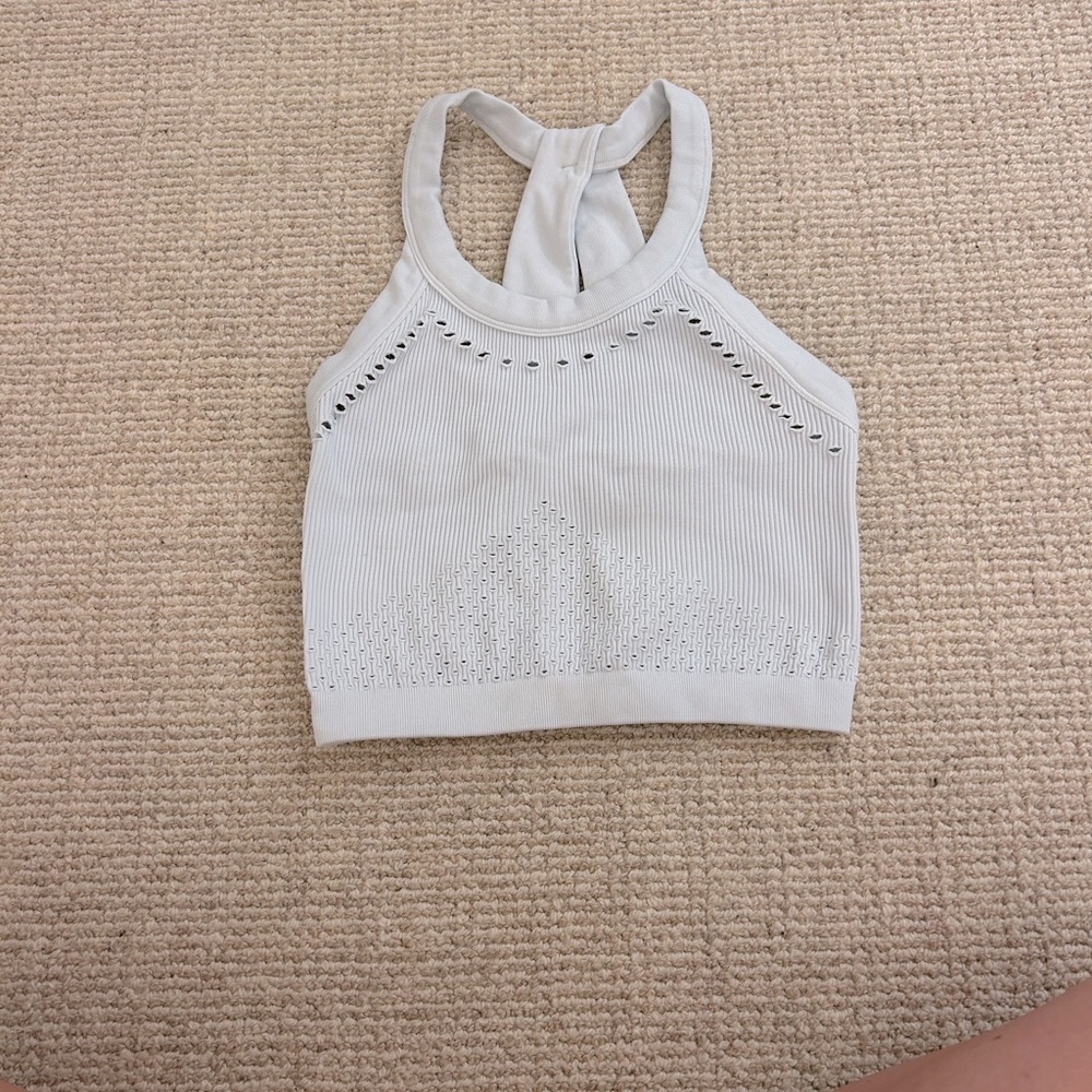 Free People Movement Serendipity Crochet Athletic Tank in Ice Blue